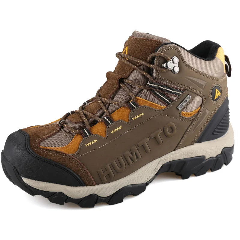 HUMTTO 2020 Bottes de randonnée imperméables et respirantes à lacets pour homme et femme, baskets d'extérieur en cuir pour escalade, trekking et tourisme