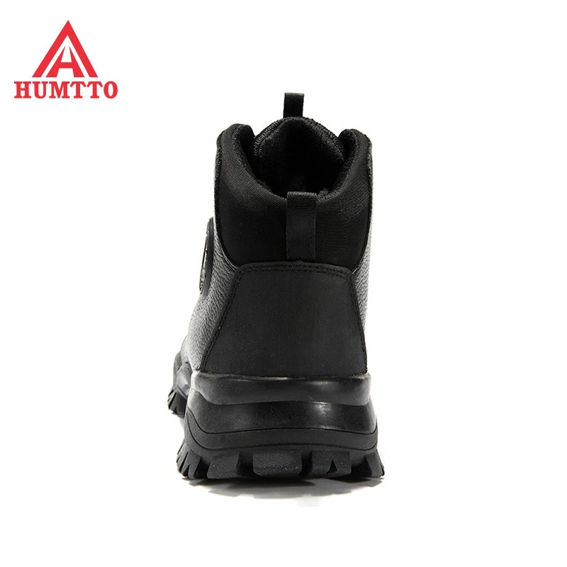Chaussures de randonnée respirantes HUMTTO pour hommes, chaussures d'hiver imperméables pour escalade en plein air, bottes tactiques en cuir pour hommes