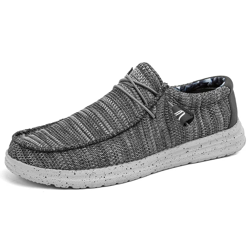 Chaussures décontractées pour hommes, chaussures en toile denim tendance, respirantes, plates, pour la marche et l'extérieur, grande taille, légères, mocassins