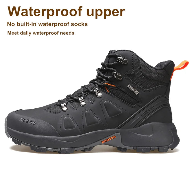HUMTTO Waterproof Hiking Shoes Winter Leather Hunting Trekking Sneakers for Men Outdoor Sport Walking Tactical Safety Boots Mens