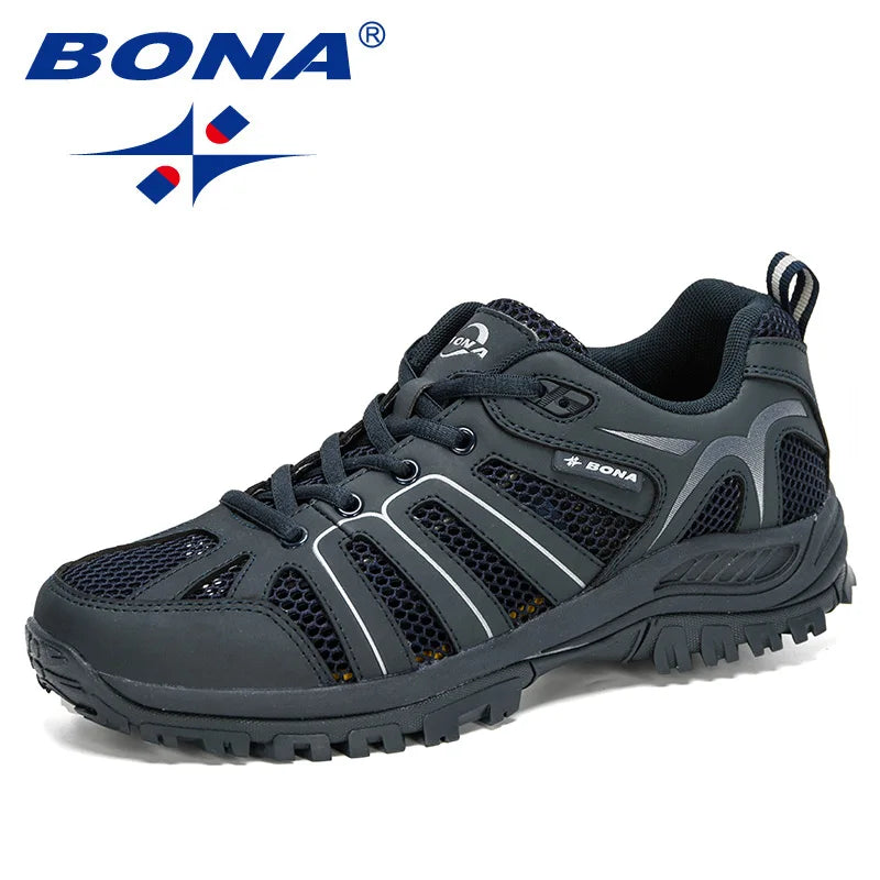 BONA New Arrival Mesh Running Shoes Men Trendy Sneaker Non-Slip Wear-Resistant Outdoor Walking Men Sport Shoes Comfortable