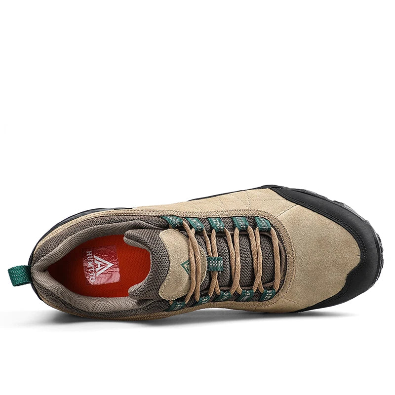 Humtto – Chaussures de randonnée en cuir résistantes à l’usure pour hommes, chaussures de sport de plein air à lacets, baskets d’escalade, de trekking et de chasse