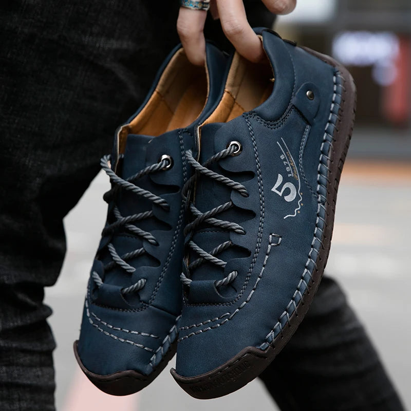 Chaussures décontractées pour hommes, mocassins en cuir faits à la main, confortables, de qualité, plates, en croûte de cuir, baskets pour hommes, nouvelle collection 2024