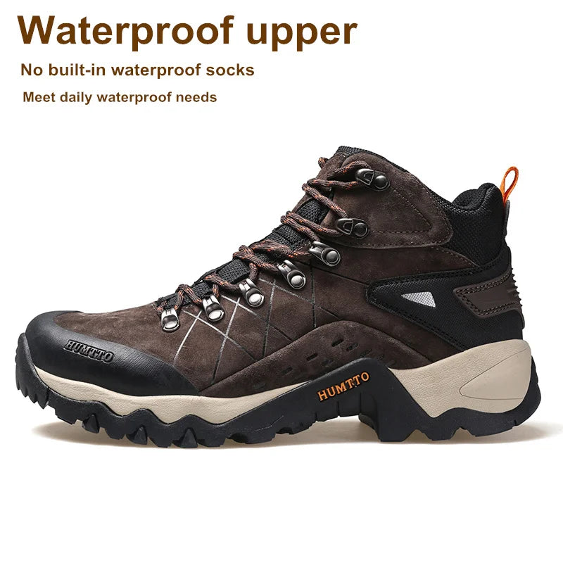 HUMTTO Waterproof Hiking Shoes Winter Leather Hunting Trekking Sneakers for Men Outdoor Sport Walking Tactical Safety Boots Mens