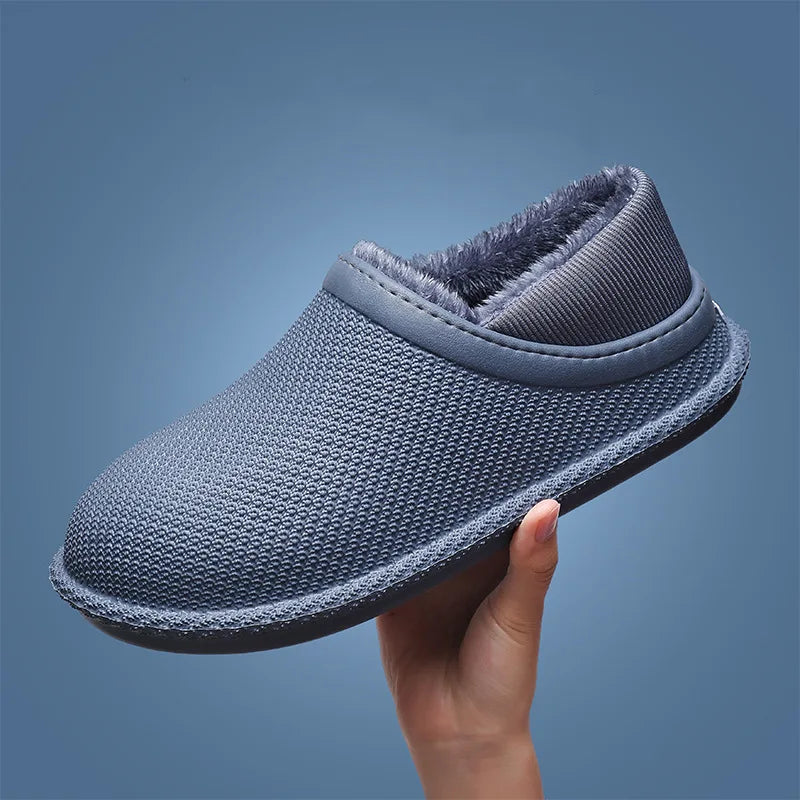 WOIZGIC Chaussons d'intérieur chauds pour femmes, chaussures d'automne et d'hiver en fourrure et peluche EVA, grande taille 35-45