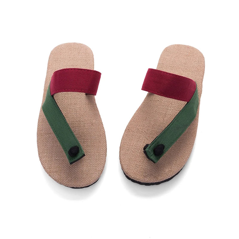 Summer Flax flip flops Women Men Casual Linen Slides Multi-Style Non-Slip EVA Home Flip Flops Indoor Shoes Female Beach Sandals