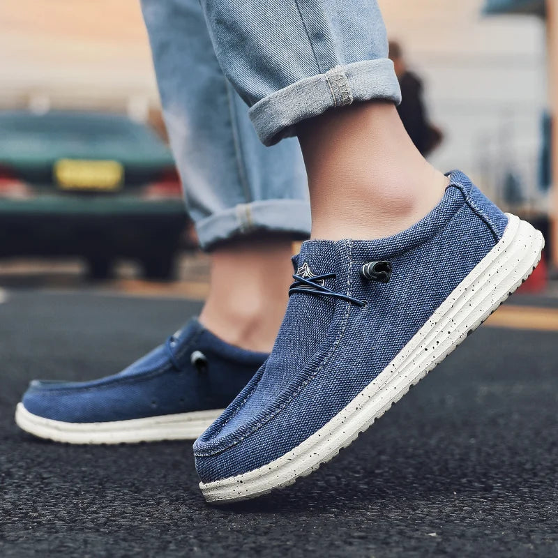 Chaussures décontractées en toile denim pour hommes, grandes tailles, vulcanisées, tendance, de luxe, respirantes, pour l'extérieur