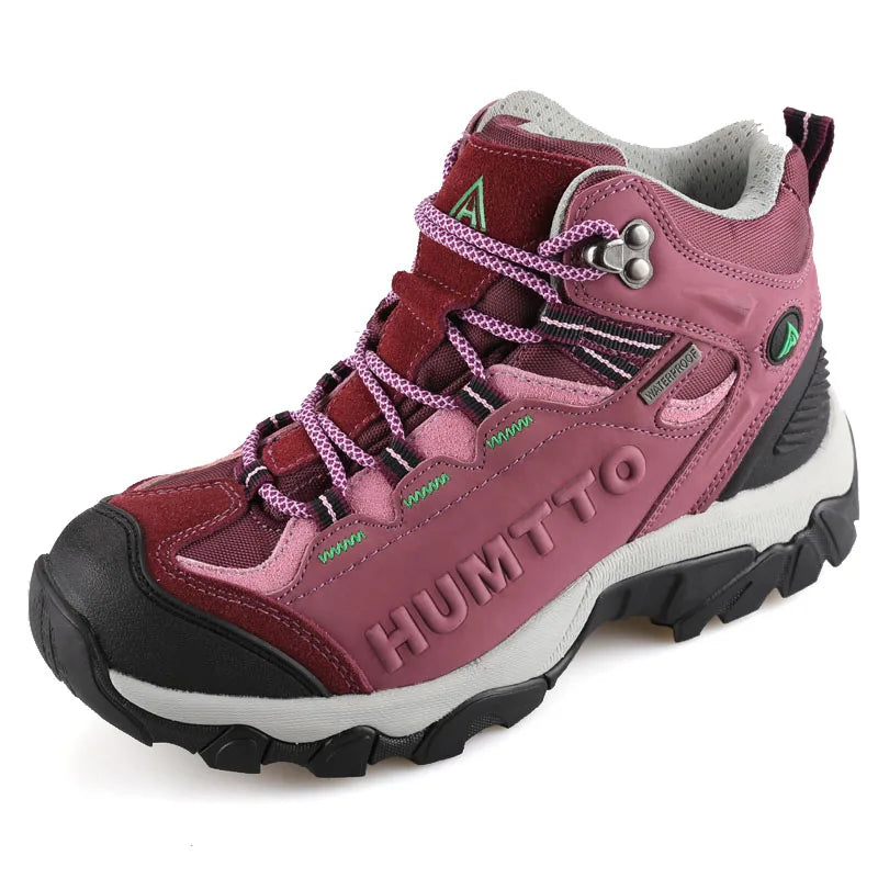 HUMTTO 2020 Bottes de randonnée imperméables et respirantes à lacets pour homme et femme, baskets d'extérieur en cuir pour escalade, trekking et tourisme
