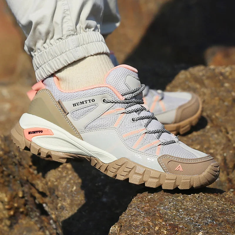 HUMTTO New Arrival Hiking Shoes Breathable Lace Up Trekking Shoes Male Cushioning Ourdoor Climbing Tourism Sneakers Men Big Size