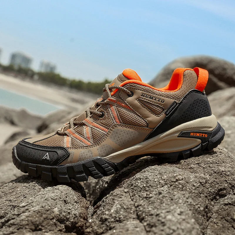 HUMTTO New Arrival Hiking Shoes Breathable Lace Up Trekking Shoes Male Cushioning Ourdoor Climbing Tourism Sneakers Men Big Size