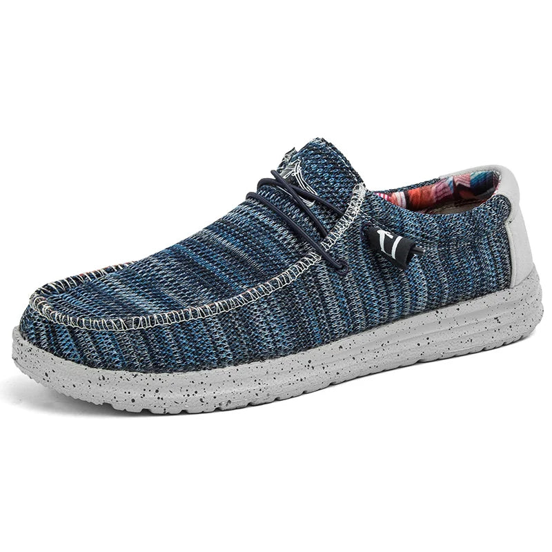 Chaussures décontractées pour hommes, chaussures en toile denim tendance, respirantes, plates, pour la marche et l'extérieur, grande taille, légères, mocassins
