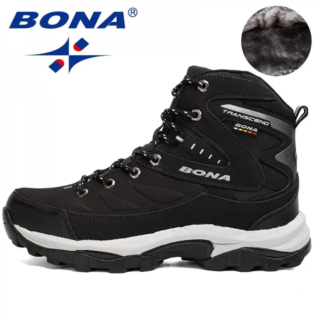 BONA New Hot Style Men Hiking Shoes Winter Outdoor Walking Jogging Shoes Mountain Sport Boots Climbing Sneakers