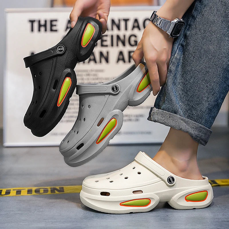 STRONGSHEN Men Beach Sandals Outdoor Clogs Comfortable Hollow Out Slippers Trend Men Casual Shoes Garden Shoes Men Beach Sandals