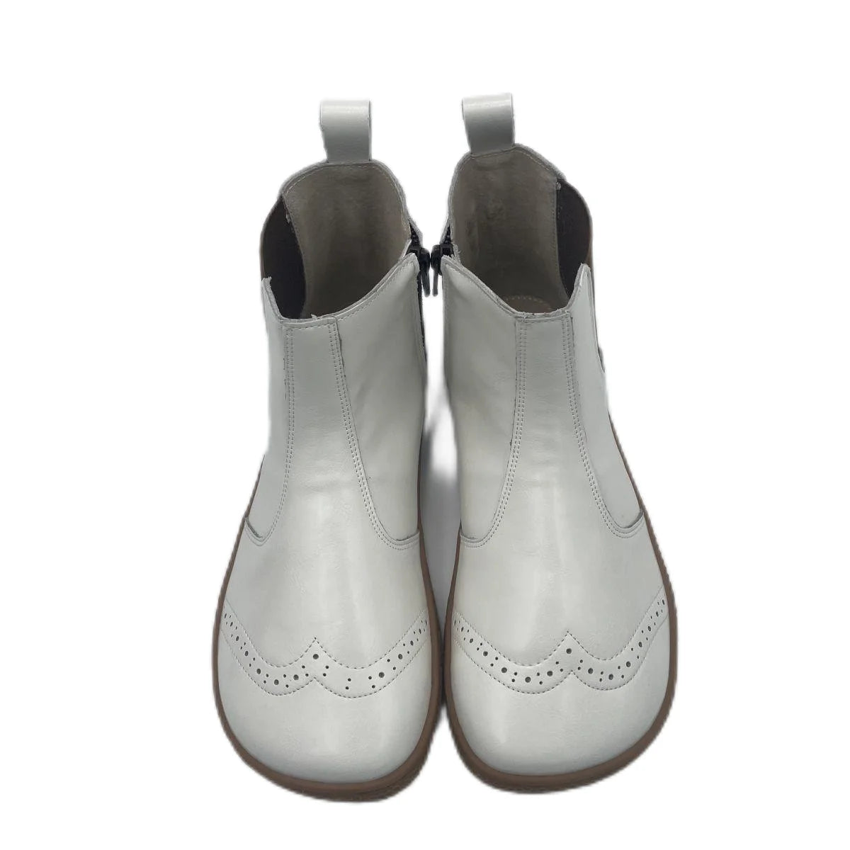 Tipsietoes Chelsea Barefoot Autumn Genuine Leather Boots With Leather Linning Inside Women Wider Toes Box Zero Soft Drop Sole