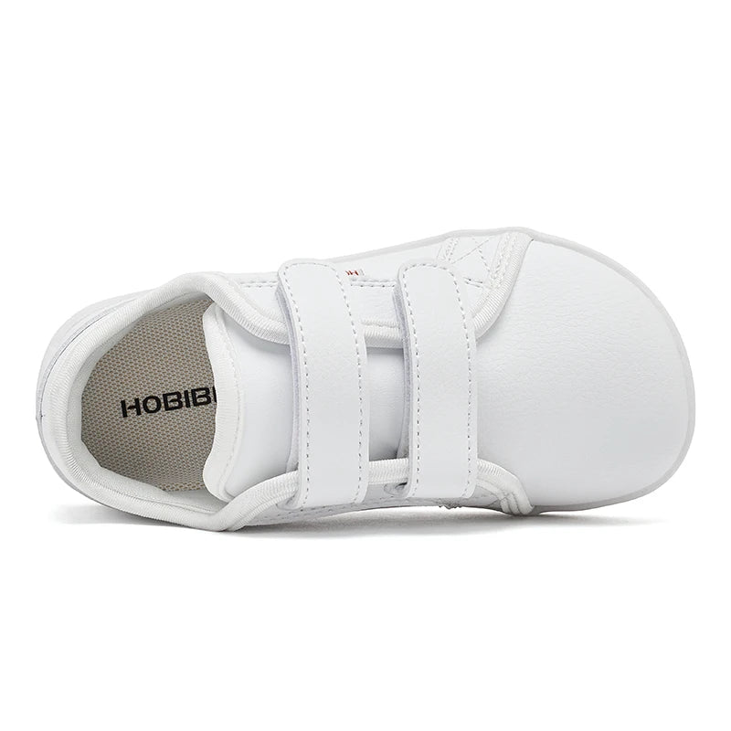 HOBIBEAR Wide-Toe Matching Family Sneakers Barefoot Minimalist Hook Loop Artificial Leather Sneakers Casual Lace-up Walking Shoe