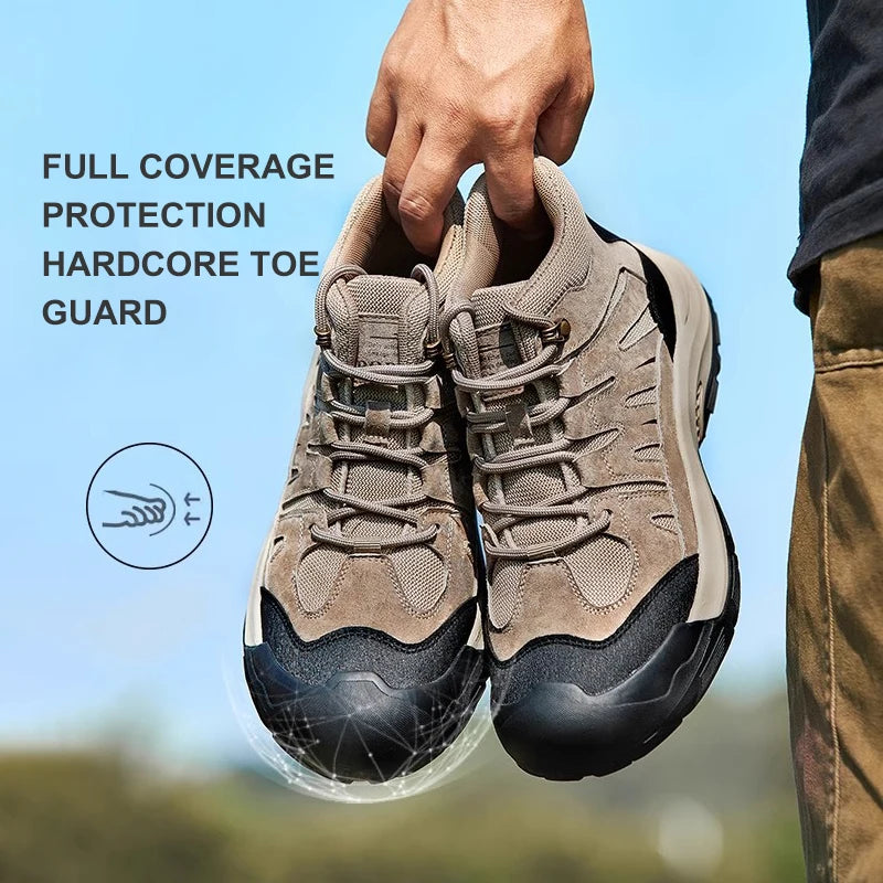 GOLDEN CAMEL Hiking Shoes Thick-Soled Men's Winter Boots Mid-top Trekking Shoes for Men 2024 New Casual Climbing Non-slip