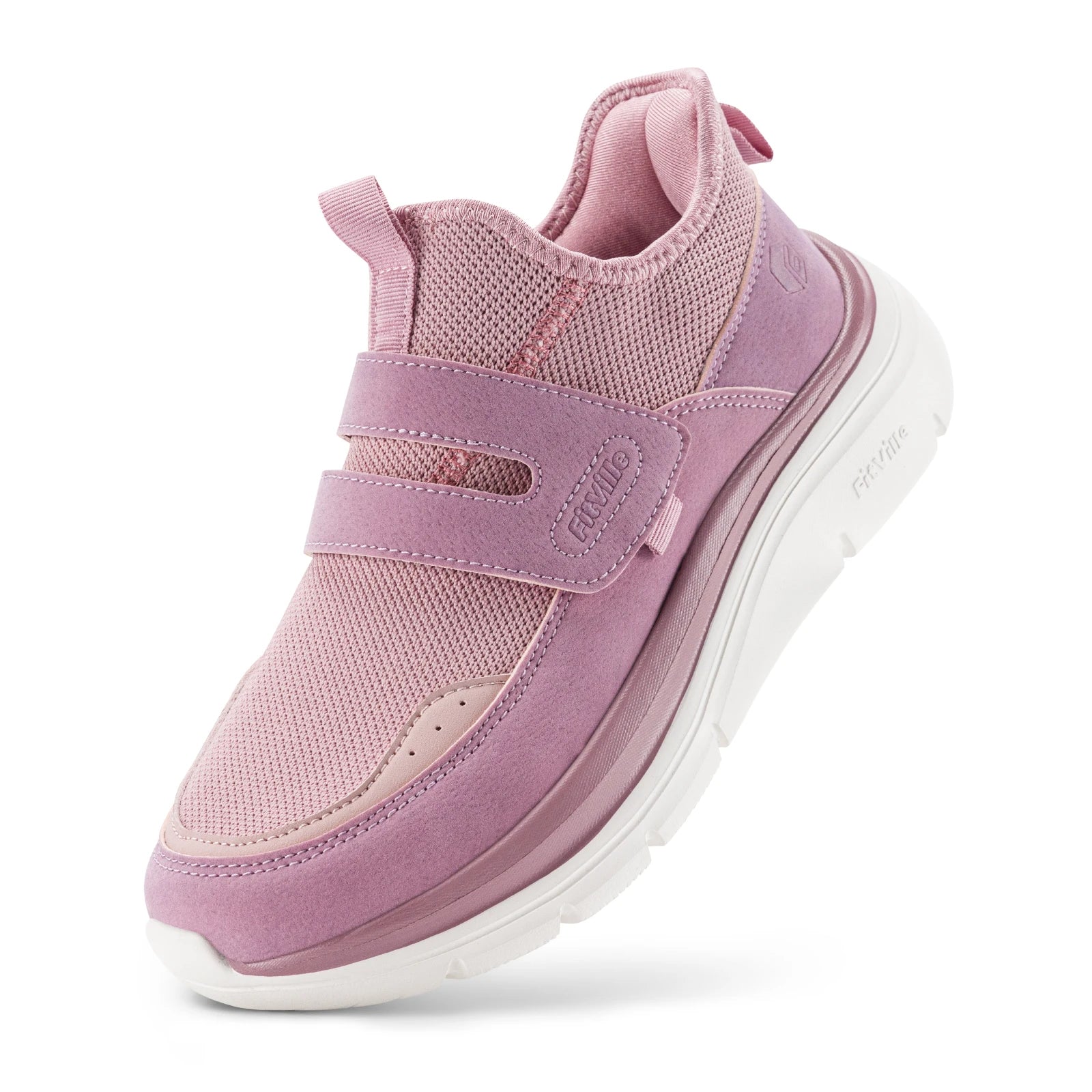 Fitville Version Thick Sole Women's Wide Shoes Walking Sport Shoes Breathable Lightweight For Swollen Feet Relieve Foot Pain