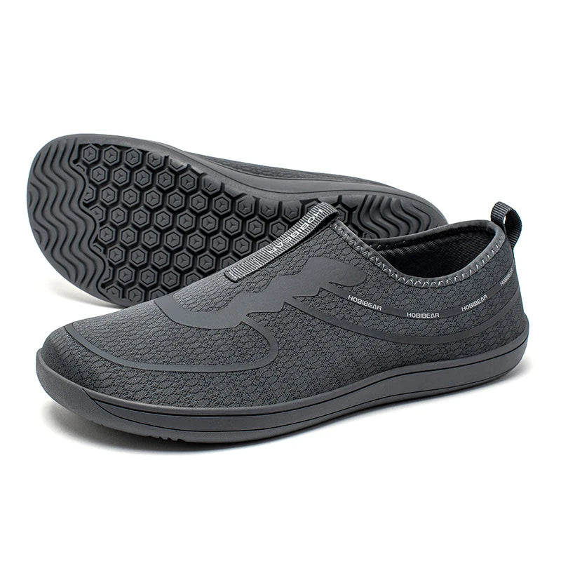 HOBIBEAR Wide Toe Barefoot Shoes Unisex Minimalist Zero Drop Running Sneakers Mesh Slip On Walking Shoes