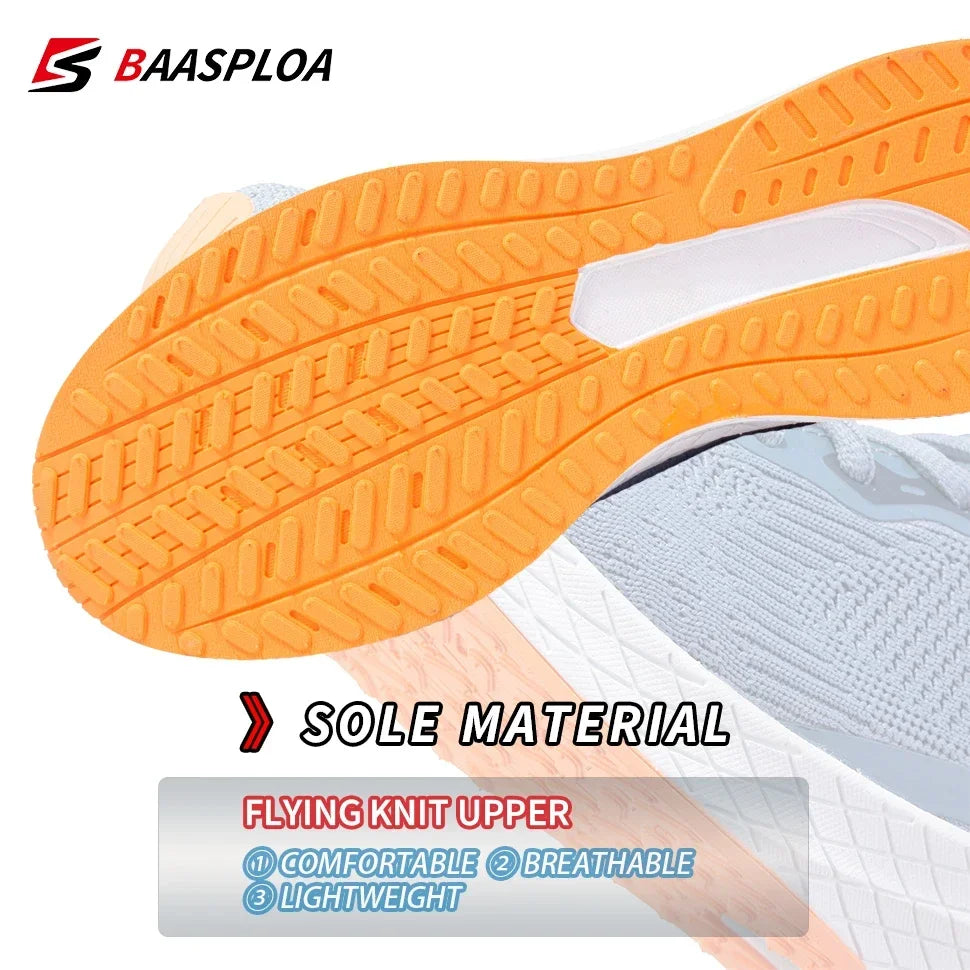 Baasploa Men Running Shoes Mesh Breathable Lightweight Sport Shoes Male Lace-up Comfort Casual Sneakers for Men Non-slip Outdoor
