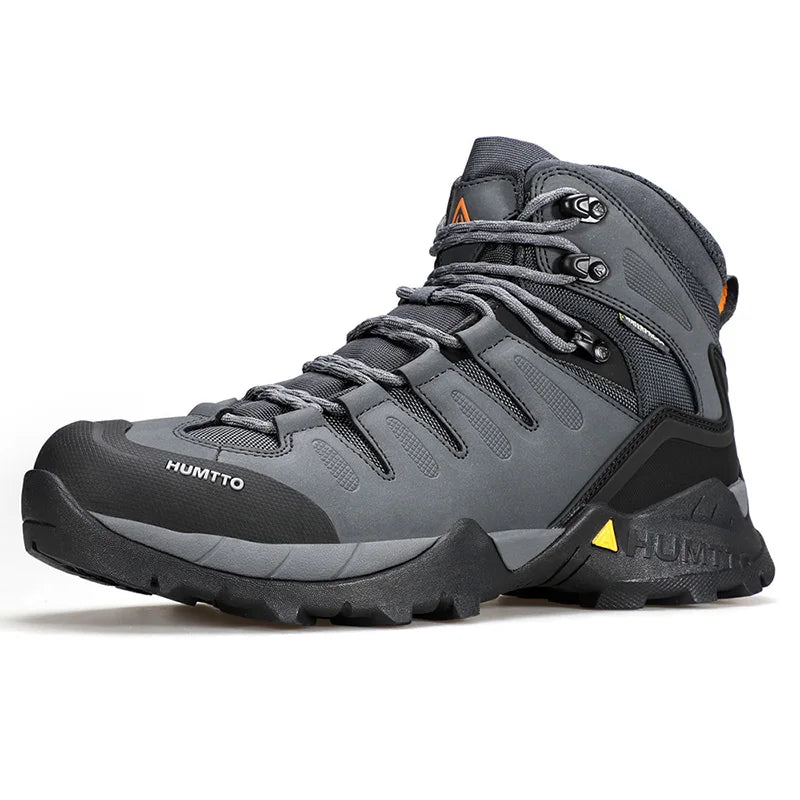 HUMTTO Shoes for Men Genuine Leather Hiking Men's Sports Shoes Non-slip Winter Outdoor Safety Sneakers Breathable Trekking Boots