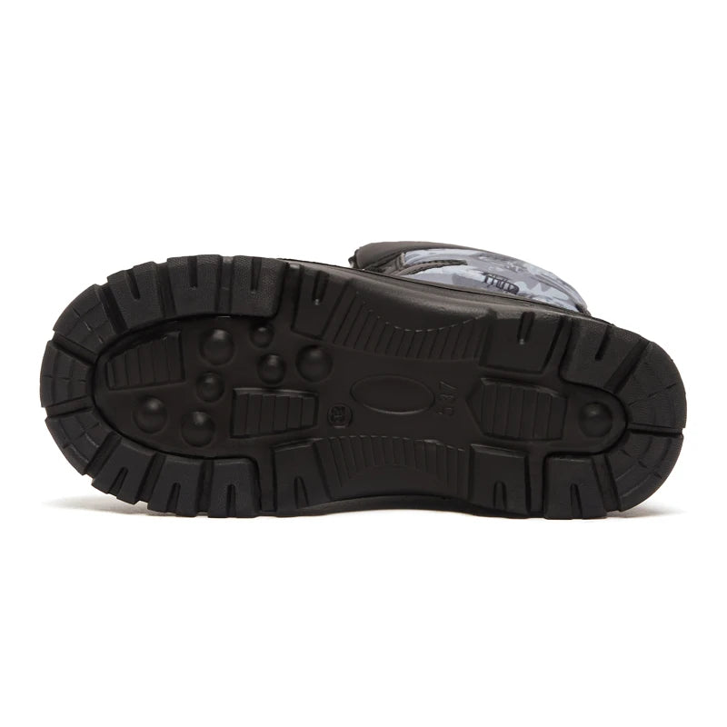 HOBIBEAR Boys Snow Boots with Insulation for Cold Weather Non-Slip Winter Shoes Lace-Up Waterproof Winter Boots