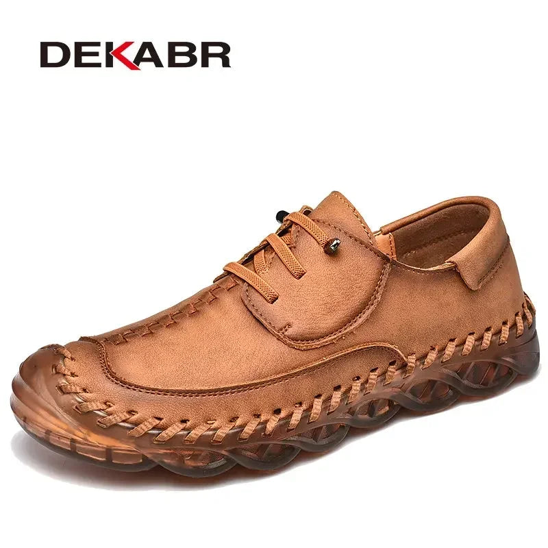 DEKABR Fashion Casual Men Shoes Leather Handmade Driving Shoes Adult Brand Mens Loafers Soft Slip-on Men Footwear Size 38~46