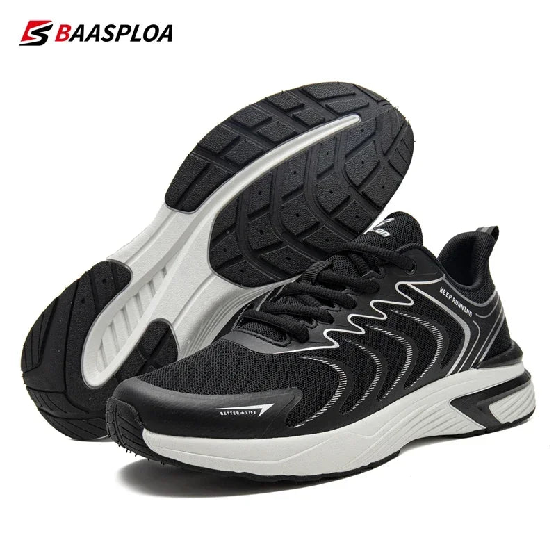 Baasploa New Men's Sports Running Shoes Lightweight Mesh Breathable Sport Shoes Fashion Comfort Casual Sneakers Non-slip