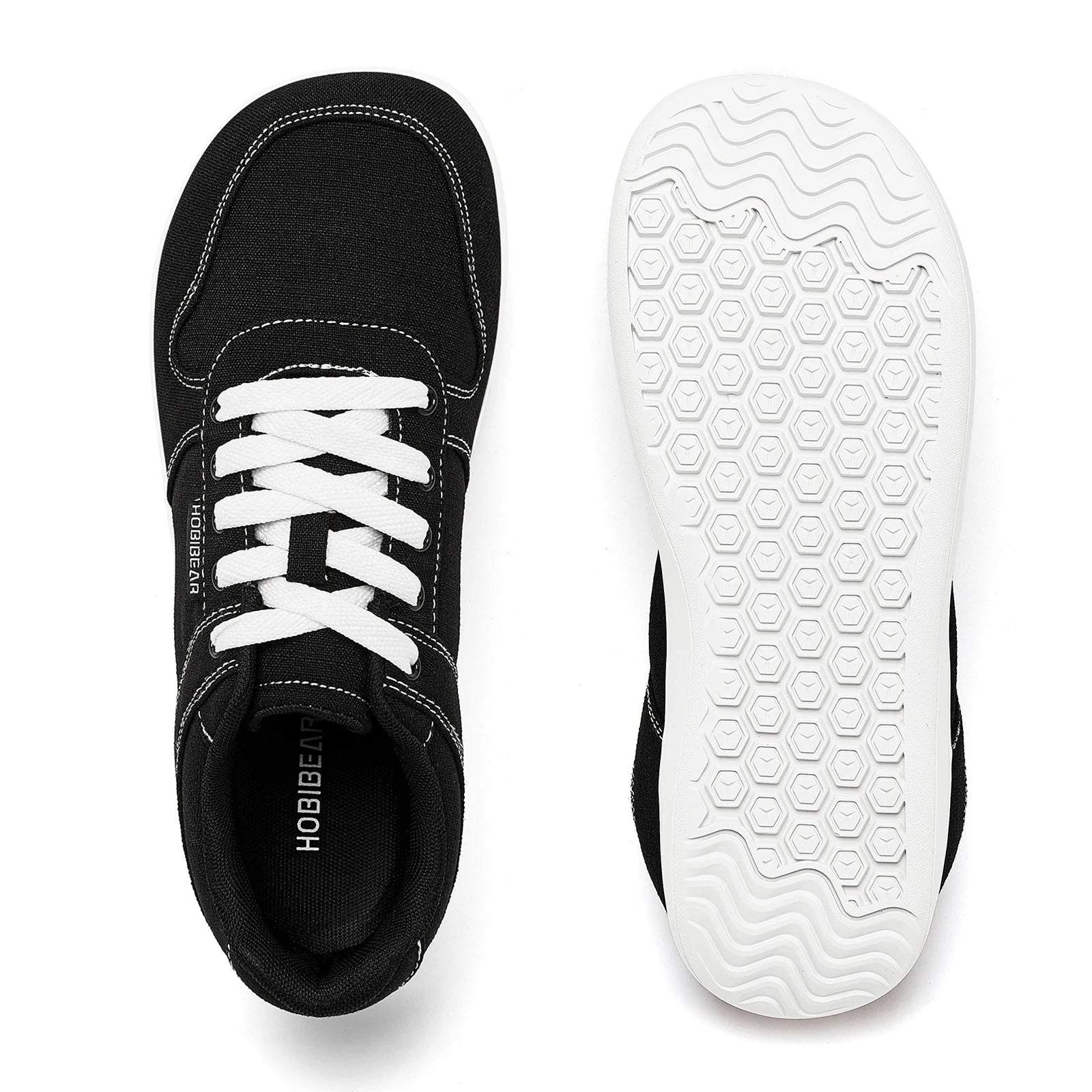 HOBIBEAR Unisex Barefoot Shoes for Men Women Wide Minimalist Walking Sneakers Lace-Up Outdoor Lightweight Running Shoes