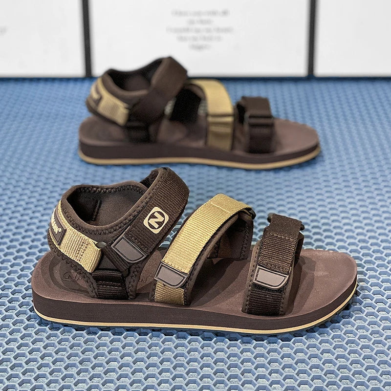 Sandales plates style gladiateur pour hommes, chaussures ouvertes, chaussures romaines, sandales décontractées d'été, réglables, respirantes, légères, grandes tailles 50, 51, 52