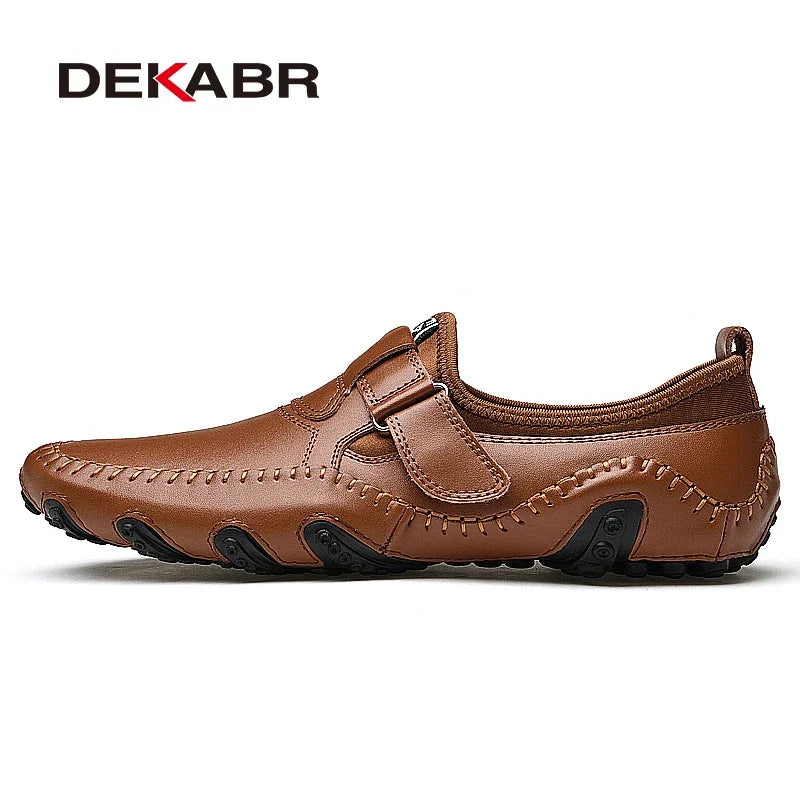 DEKABR Fashion Loafer Shoes Men Genuine Leather Soft Comfy Slip-on Moccasins Handmade Man Casual Shoes Drive Walk Luxury Leisure
