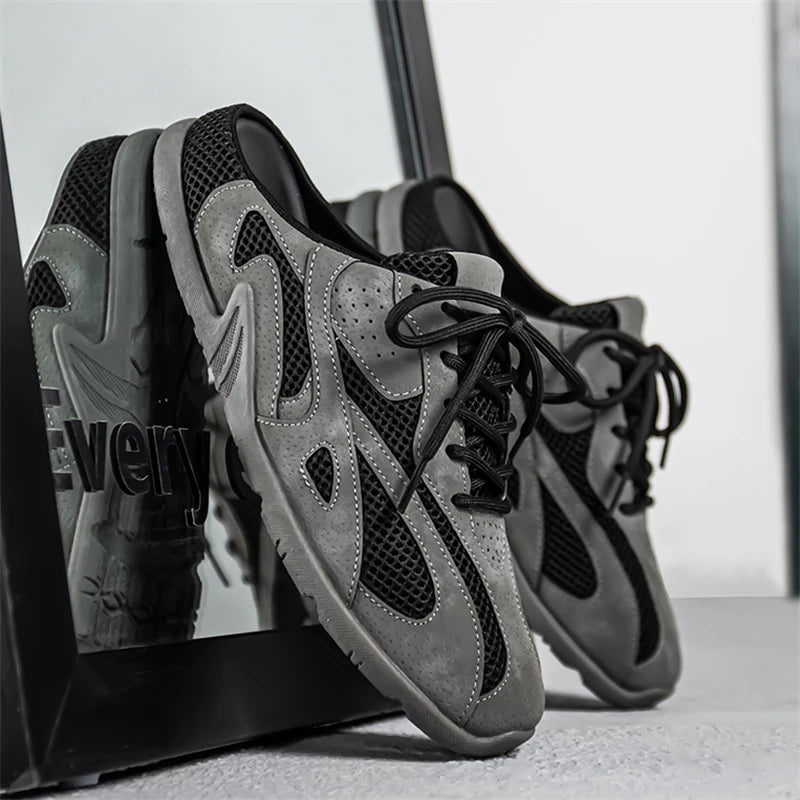 Men's Casual Half Slippers Breathable Casual Shoes for Men Fashion Lace Up Shoes Luxury Soft Sole Running Shoes Men Tenis Shoes