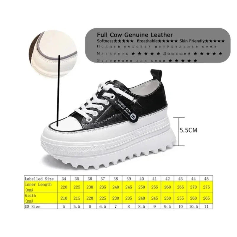 Fujin 5cm Genuine Leather 8cm Shoes Chunky Sneakers Platform Heel Wedge Warm Women Winter Shoes Vulcanized Sneakers Tenis Mujer