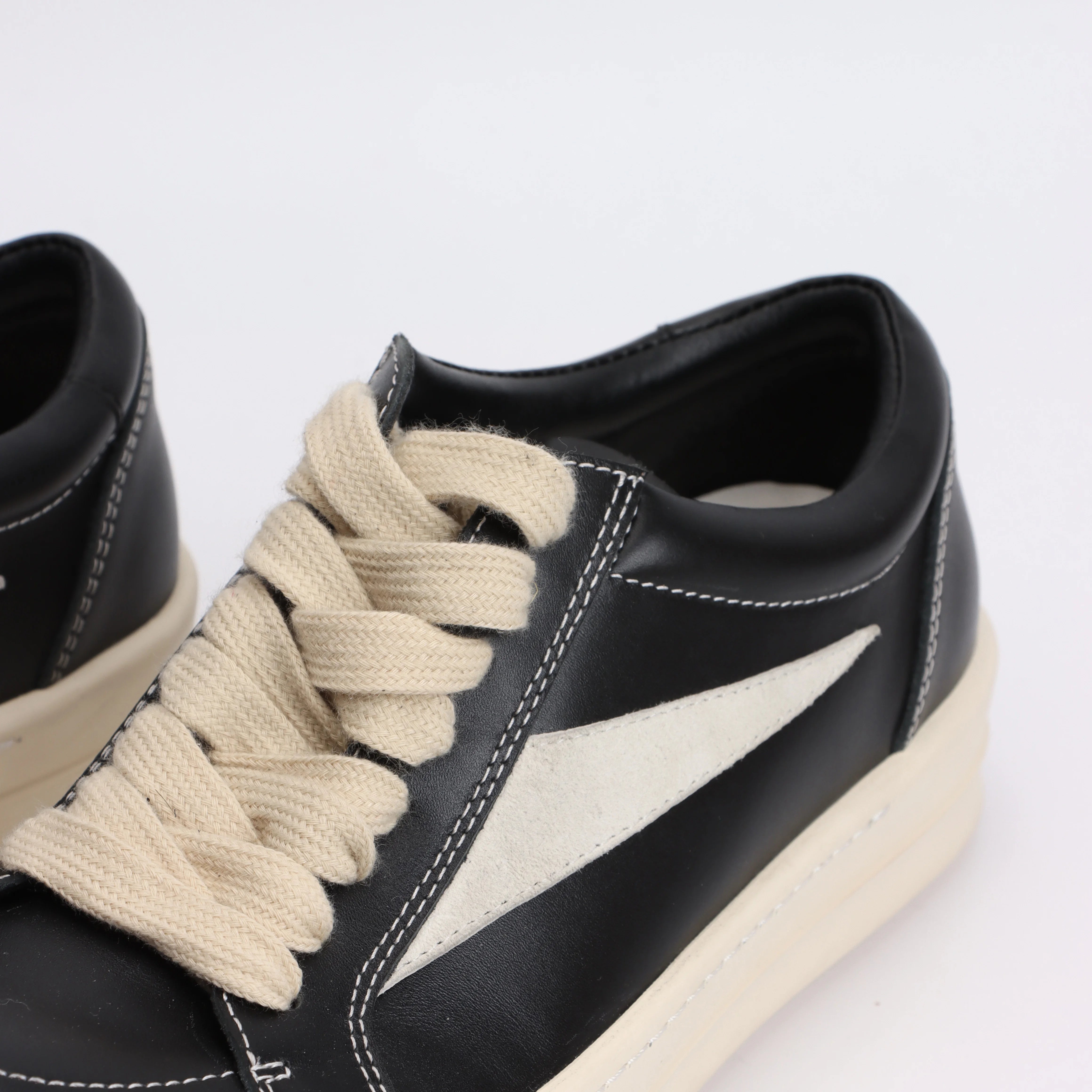 Rick Shoes Low Cut Genuine Leather Thick Sole Black and White Retro Dark Board Shoes Women's Boots Trend 2024 Shoes for Women