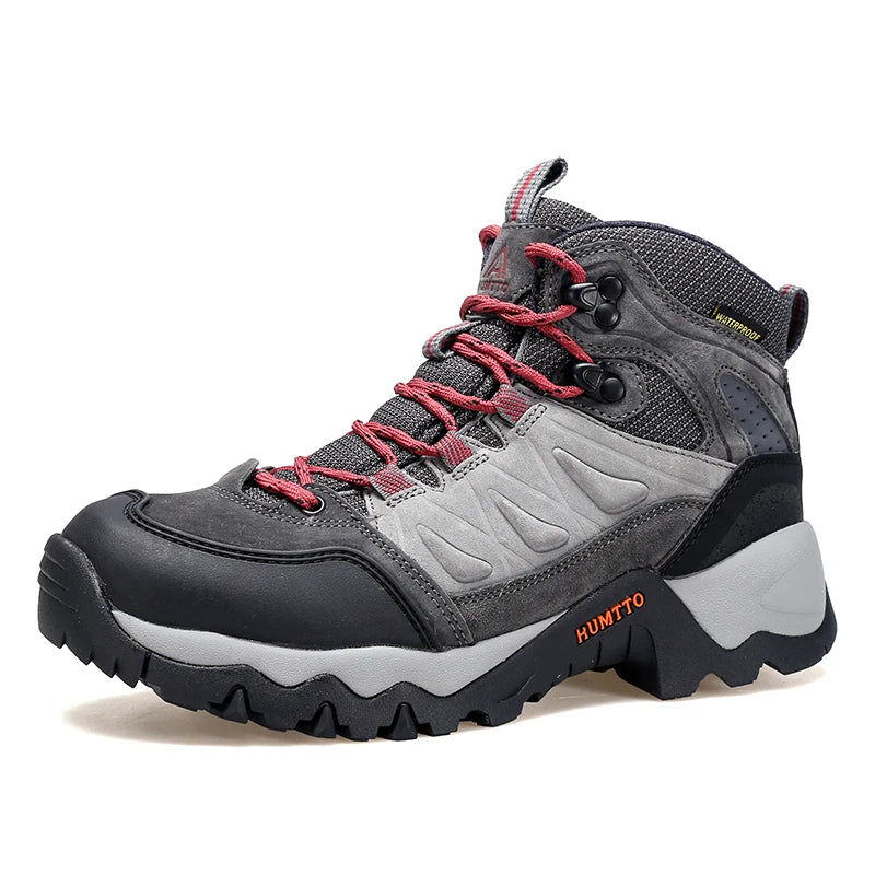 HUMTTO Chaussures de randonnée en cuir pour femmes, baskets de sport antidérapantes, respirantes et de sécurité pour l'hiver