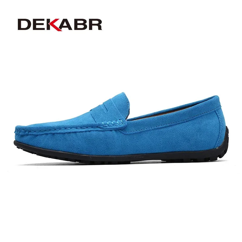 DEKABR Brand Fashion Summer Style Soft Loafers Genuine Leather High Quality Flat Casual Shoes Breathable Men Flats Driving Shoes