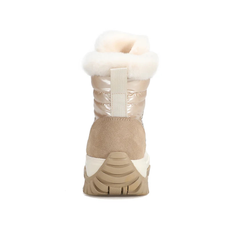 HUMTTO Winter Hiking Boots Leather Trekking Women's Trainers Luxury Designer Snow Boots Outdoor Casual Shoes 2024 Woman Sneakers