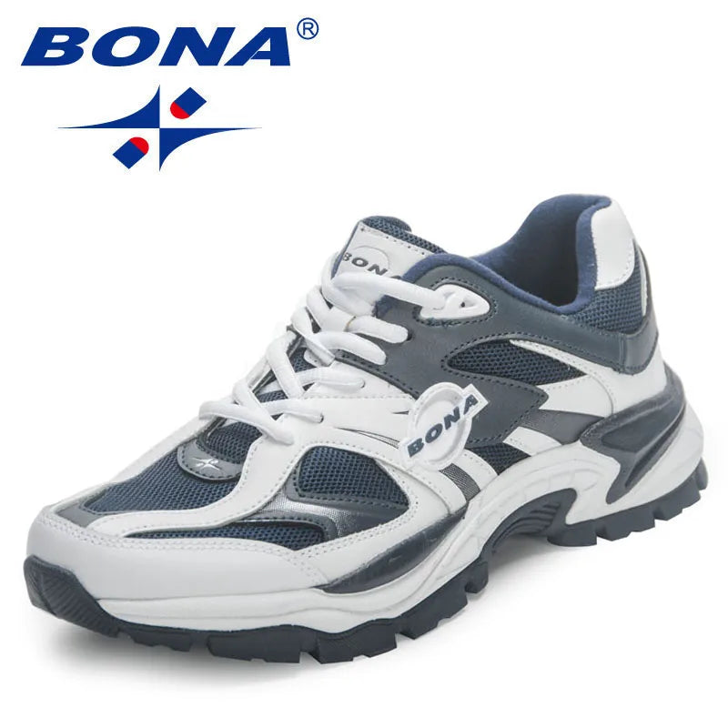 BONA  New Designers Breathable Road Running Shoes Casual Shoes Man Athletic Walking Footwea Men Outdoor Jogging r Mansculino