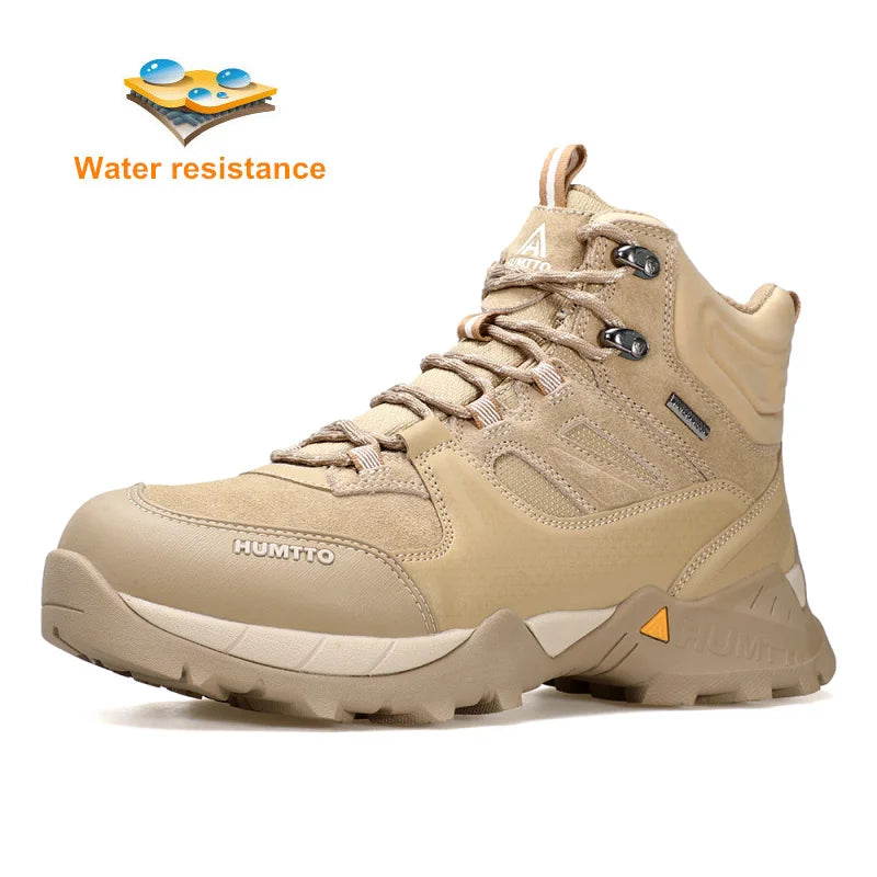 HUMTTO Waterproof Hiking Shoes Luxury Designer Outdoor Trekking Boots for Men Climbing Sneakers Leather Safety Mens Ankle Boots