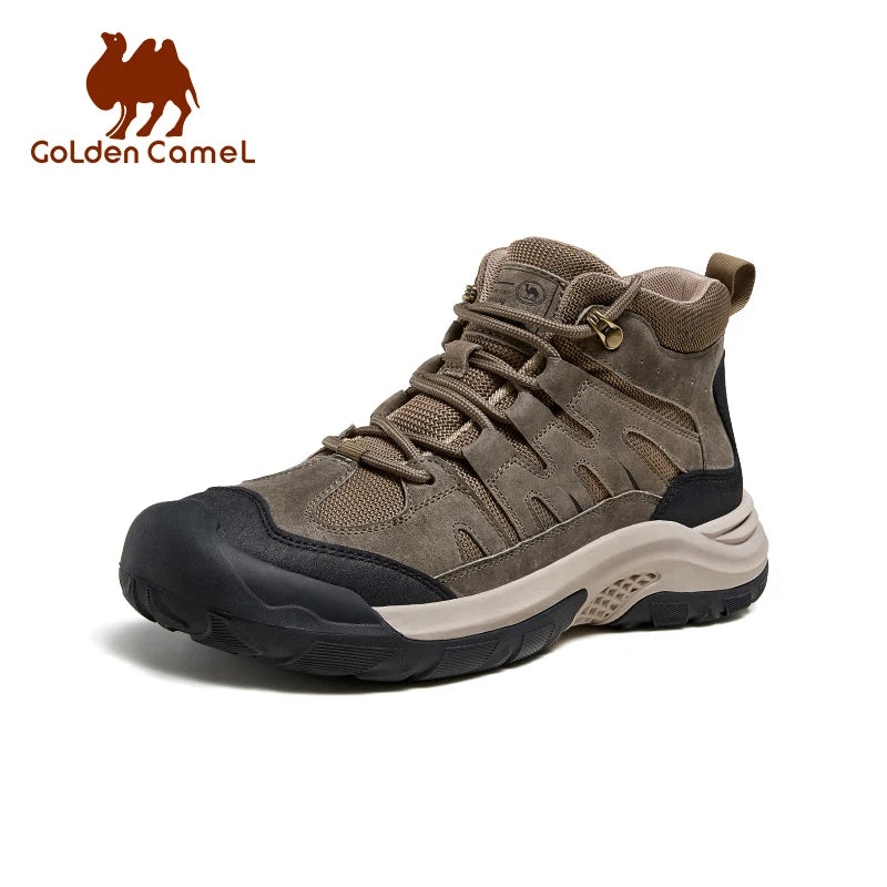 GOLDEN CAMEL Hiking Shoes Thick-Soled Men's Winter Boots Mid-top Trekking Shoes for Men 2024 New Casual Climbing Non-slip