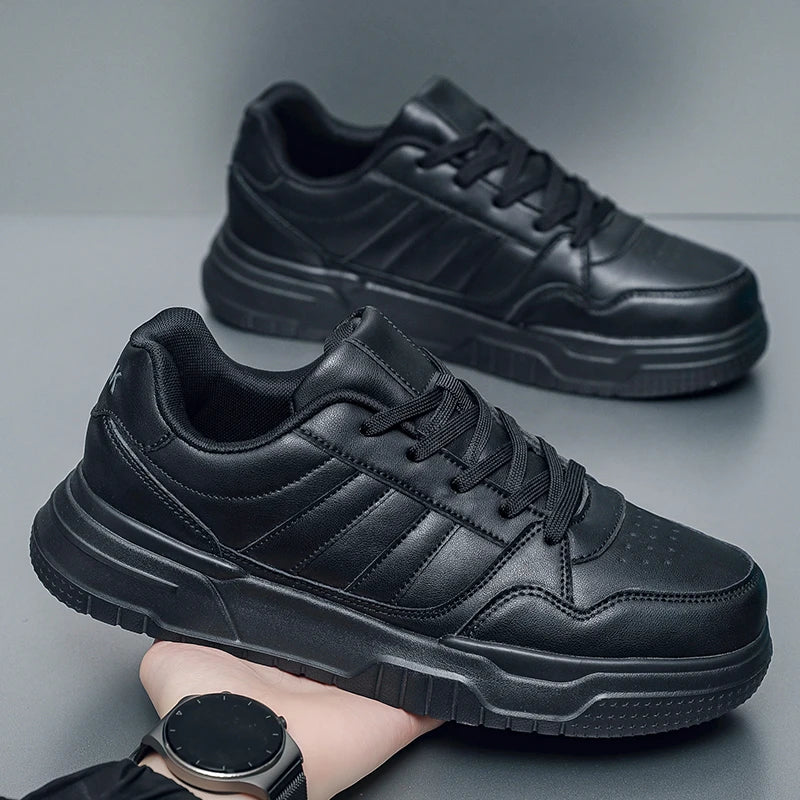 Brand Leather Sneakers Men Trend Casual Skateboard Shoes Thick Soles Platform Plus Big Size 50 51 52 Factory direct sales