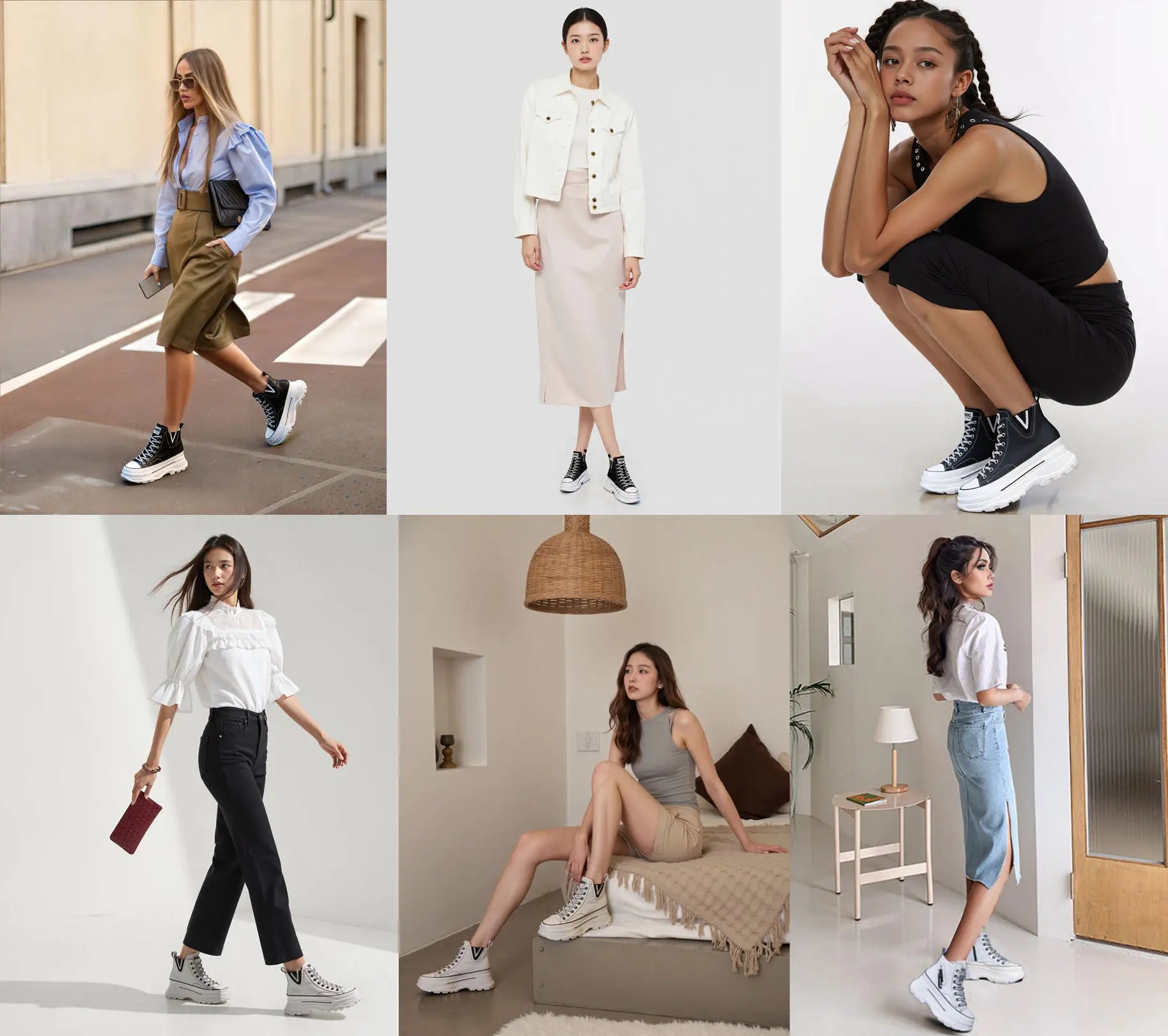 Fujin 7cm Platform Wedge Sneakers Chunky Shoes Genuine Leather Combat Boots Women Ankle Boots Autumn Autumn Booties