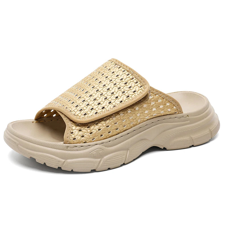 STRONGSHEN Men Slippers Summer Fashion Sports Beach Shoes for Men Breathable Men Sandals Open Toed Slippers Zapatillas De Hombre