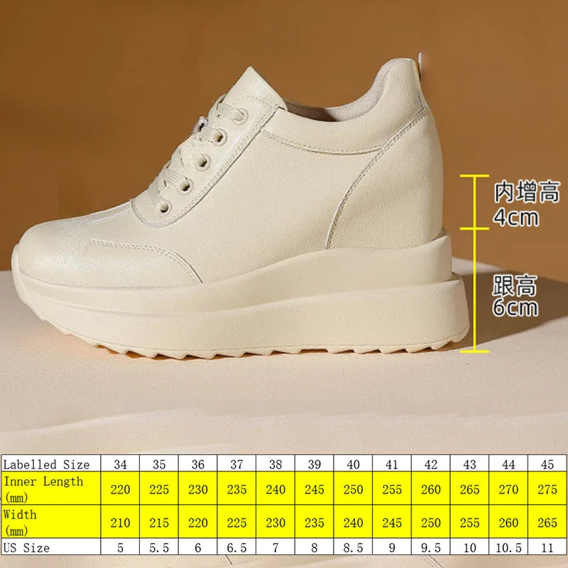 Fujin 10cm air mesh Platform Wedge Chunky Shoes Genuine Leather hidden heels Women Summer Spring Autumn Walking Sneakers Fashion