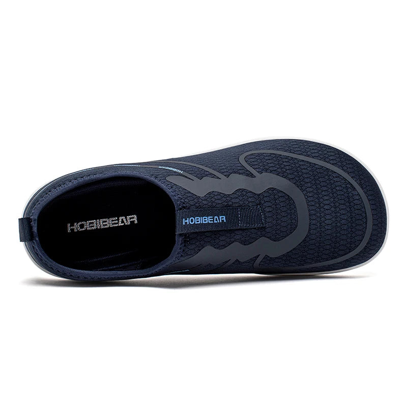 HOBIBEAR Wide Toe Barefoot Shoes Unisex Minimalist Zero Drop Running Sneakers Mesh Slip On Walking Shoes