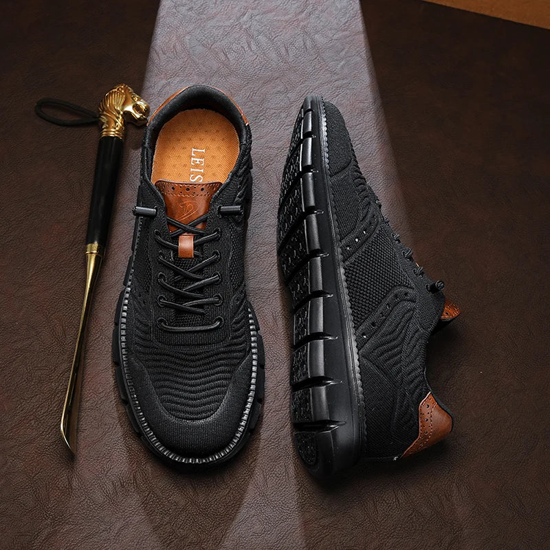 Pure Black British Style Mens Brogues Shoes Casual Sneakers Loafers Summer Breathable Plus Big Size 54 53 52 51 50 Hot Sale