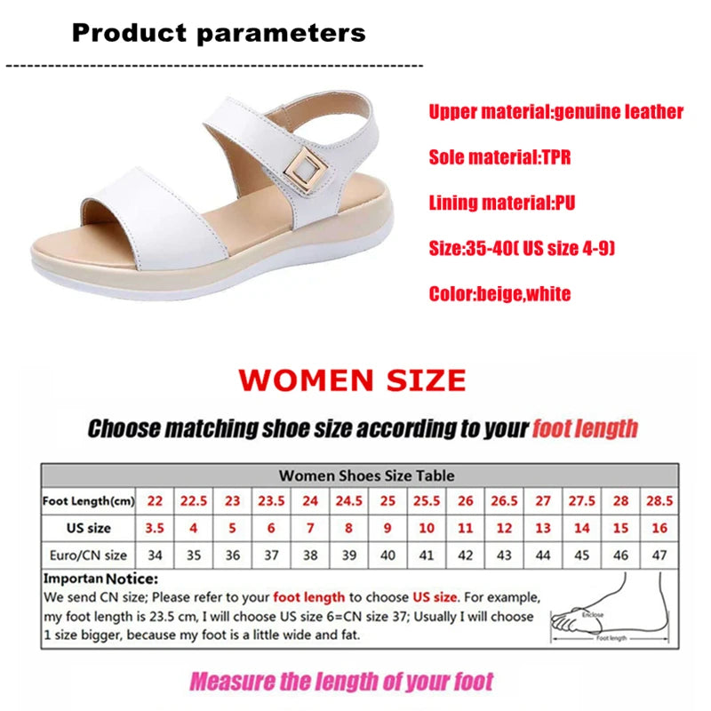 WOIZGIC Sandales à plateforme en cuir véritable pour femmes, chaussures d'été tendance pour la plage, antidérapantes
