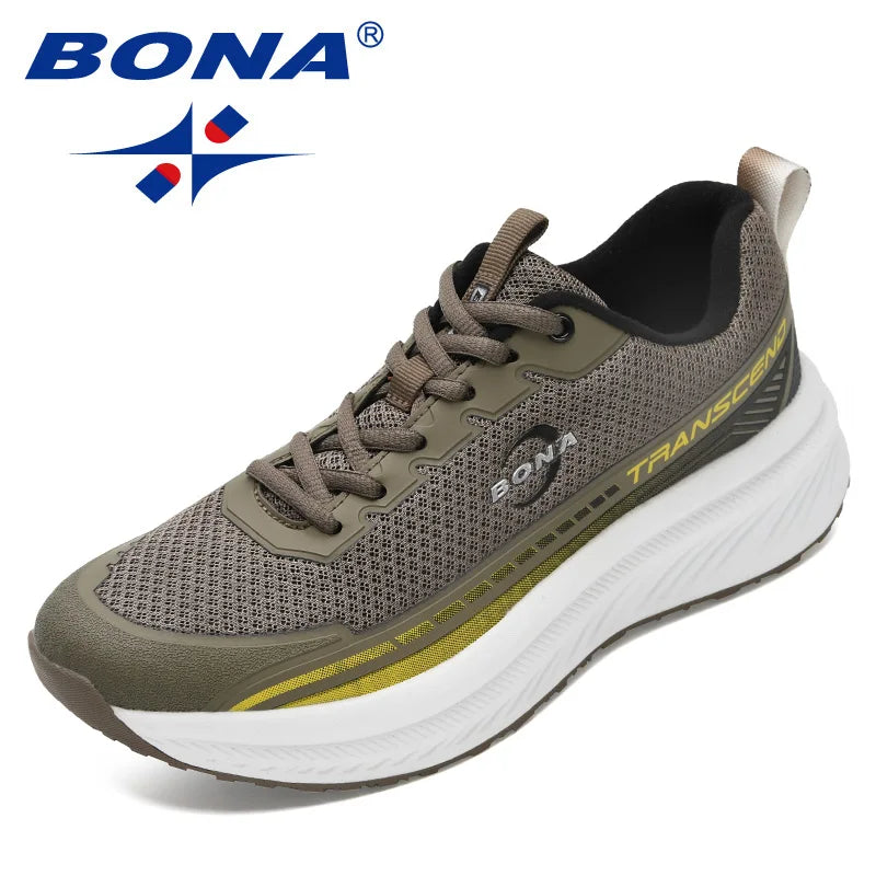 BONA sports shoes shock-absorbing men's sports shoes breathable sports shoes designer men's sports shoes