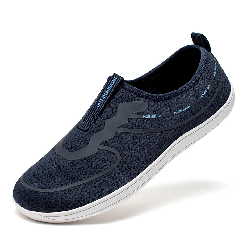 HOBIBEAR Wide Toe Barefoot Shoes Unisex Minimalist Zero Drop Running Sneakers Mesh Slip On Walking Shoes