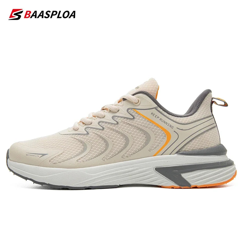 Baasploa Men's Running Shoes New Spring Lightweight Breathable Non Slip Sneakers Male Outdoor Mesh Lace-Up Casual Sports Shoes