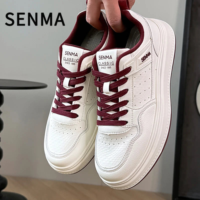 SENMA Luxury Men's Shoes Thick Soled Leather Small White Shoes Men Trendy Shoes Board Shoes Men's Sneakers Women's Casual Shoes